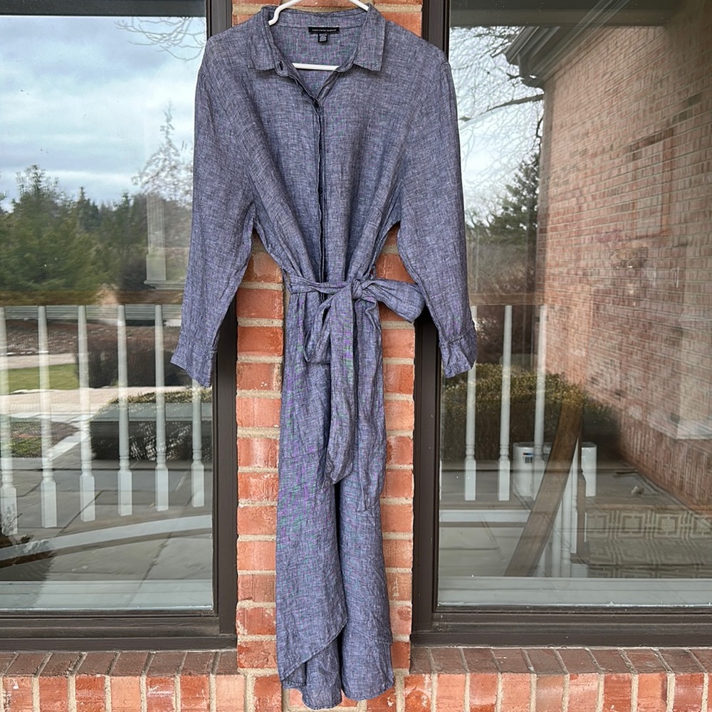 SAKS FIFTH AVENUE LINEN SHIRTDRESS XL